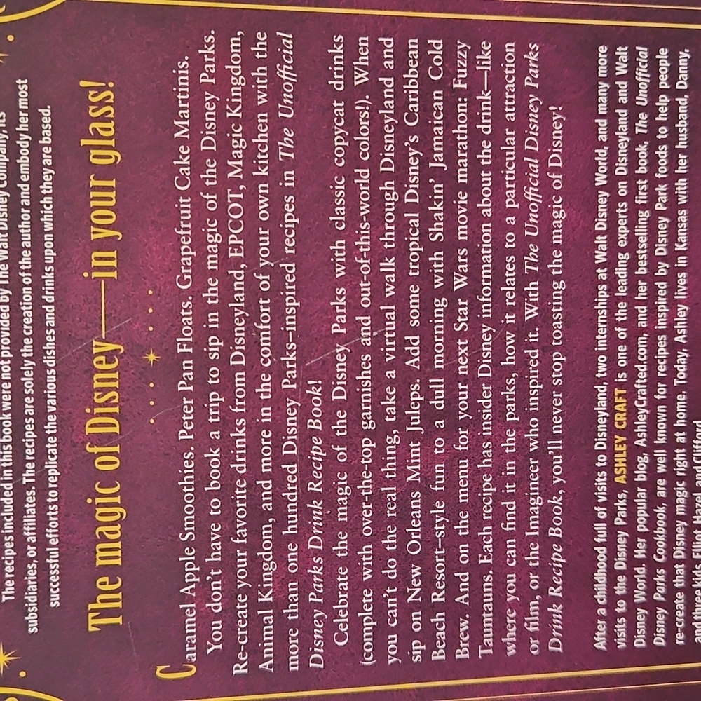 Disney Parks Drink Recipe Book - Picture 2 of 4